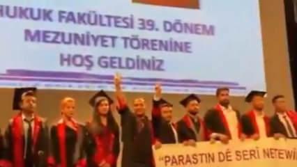 Hukuk fakültesi mezuniyet töreninde tepki çeken pankart!