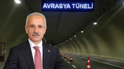 Bakan Uraloğlu açıkladı! Avrasya Tüneli'nde rekor
