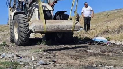 Çankırı'da hafriyat döküm sahasında beton blok bulundu