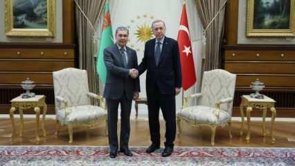 Cumhurbaşkanı Erdoğan, Türkmenistan lideri ile görüştü!