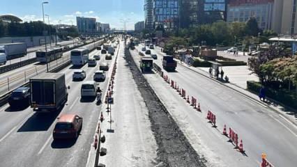 Yenibosna'da metrobüs üst geçidinde çalışma! Trafik yoğunluğu oluştu
