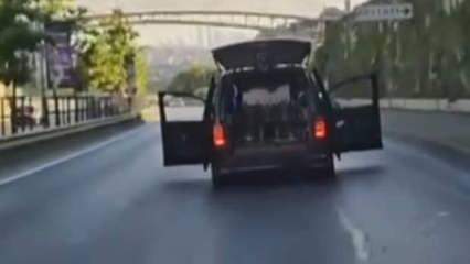 Beykoz'da arabasının kapılarını açarak ilerleyen sürücüye ceza