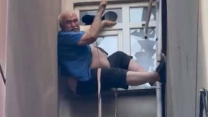 İstanbul'da film gibi olay: Çatıdan düşen adam havada asılı kaldı, görenler şaşkına döndü