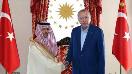 Cumhurbaşkanı Erdoğan Suudi Arabistan Dışişleri Bakanı Al-Saud'u kabul etti