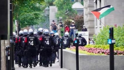 Kanada polisinin üniversite öğrencilerine sert müdahalesi