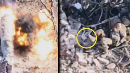 Bomba taşıyan drona tekme! Ukrayna-Rusya savaşından dehşet görüntüler