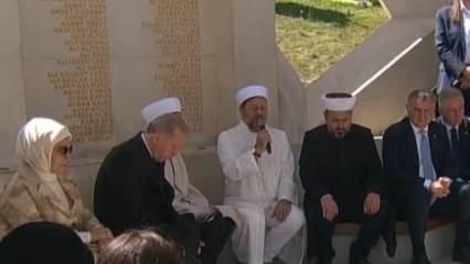 Cumhurbaşkanı Erdoğan'dan 15 Temmuz Şehitler Makamı'nda Kur'an tilaveti!