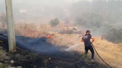 Manisa'nın Soma ilçesinde çıkan orman yangınına müdahale ediliyor