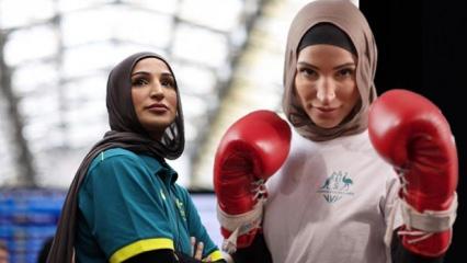 Olimpiyatların ilk baş&ouml;rt&uuml;l&uuml; boks&ouml;r&uuml; Tina Rahimi'den Fransa'ya yasak tepkisi