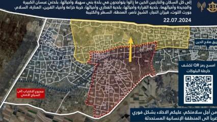 İsrail'den harita ile 'Güvenli bölge' tuzağı: Derhal terk edin, vuracağız