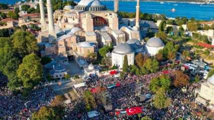 Binler Ayasofya'da buluştu! İsmail Haniye'nin son çağrısı karşılık buldu