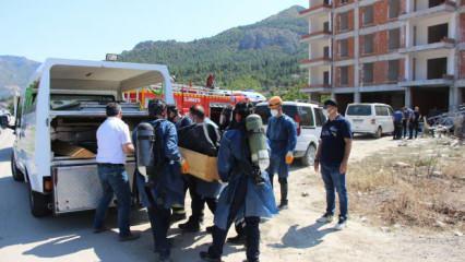 Amasya'da korkunç görüntü! İnşaatta ceset bulundu: Ekipler oksijen maskesiyle çıkardı!