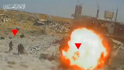 İsrail'in patlamamış bombasıyla işgalcilere müthiş pusu! Kassam o anları paylaştı 