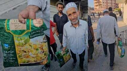 Gazzeli dede, şehit torunun naaşını 5 kiloluk pirinç paketine koydu