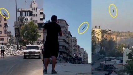 İşgalci İsrail soykırımına devam ediyor!Bir evi bombaladığı anlar böyle görüntülendi...