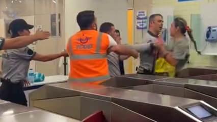 Marmaray'da kadın yolcu ile güvenlik arasında kavga: Eşim gelecek mahvettireceğim