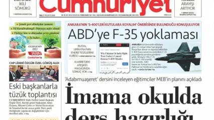 Cumhuriyet gazetesinden ‘galiba’ kaynaklı manşet