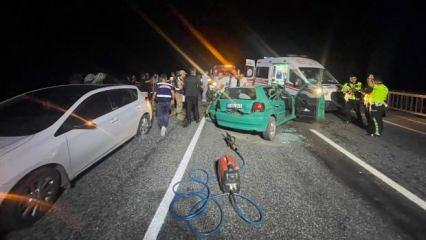 Otomobil bariyerlere çarptı: 1 ölü, 5 yaralı