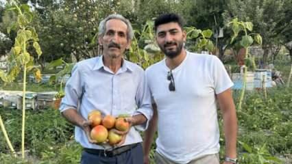 Hakkarili çiftçi babanın gurur tablosu! 