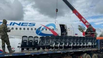 Buğday tarlasına inen A320’nin sökümüne başlandı