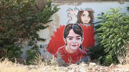 Azerbaycanlı ressam Narinin portresini duvara resmetti!