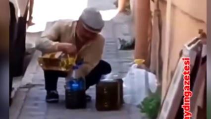 Köy ürünü diye satıyordu! Pazar yerindeki zeytinyağı sahtekarlığı görenleri çıldırttı