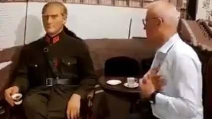 Sosyal medyada viral oldu! Atatürk heykeline şikayet etti!