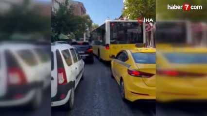 Ümraniye'de İETT şoförü ile sürücülerin tartışması kamerada