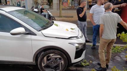 Yeni aldığı otomobilin üzerine ağaç devrildi: Daha borcunu bile ödememiştim