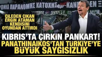 Kıbrıs'ta çirkin pankart! Panathinaikos'tan Türkiye'ye büyük saygısızlık