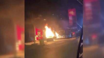 Ankara'da akaryakıt istasyonunda korkunç olay! Araç bir anda alev topuna döndü