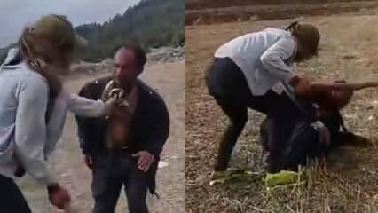 Genç kızlardan engelli çobana görülmemiş işkence! Biri dövdü diğeri oynadı...