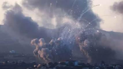 Katil İsrail'in 300 bombardıman düzenlediği Lübnan'da büyük yıkım!