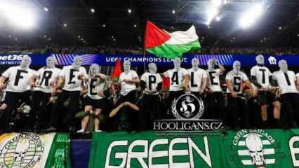 Celtic taraftarı mazlum Filistin halkının yanında olmaya devam ediyor!