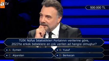 Kim Milyoner Olmak İster'de büyük heyecan! 500 bin TL'lik soru açıldı! Adım adım dev ödüle