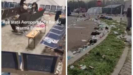Aktarma yaptıkları havalimanını pislik içinde bıraktılar! Ülkede büyük tepki