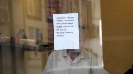 Lokanta camına astığı notu okuyanlar "insanlık &ouml;lmemiş" dedi 