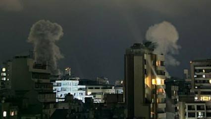 Katil İsrail Beyrut'un merkezini bombaladı