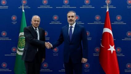 Dışişleri Bakanı Fidan, Arap Birliği Genel Sekreteri Ebu Gayt'ı kabul etti