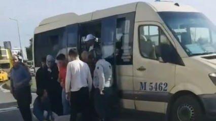 Dolmuşun kapısı aniden açılınca yere düştü! Şoför kaçtı
