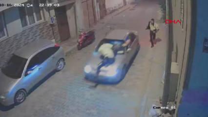 Dur ihtarına uymadı polisi kaputunda götürdü! İşte film sahnelerini aratmayan o anlar