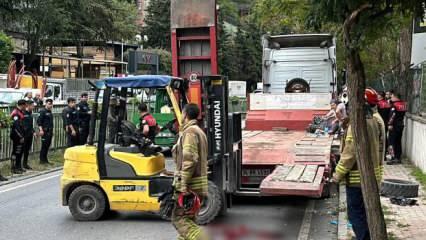 Kağıthane'de tamir ettiği TIR rampasının altında kalarak öldü