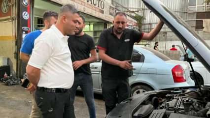 Otomobili tamirden erken çıkınca yaptığı hareket herkesi hayrete düşürdü