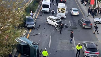 Ankara'da 8 araç birbirine girdi