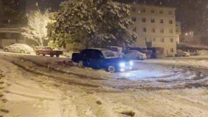 Ordu'da karda drift atan sürücüye 32 bin Lira ceza