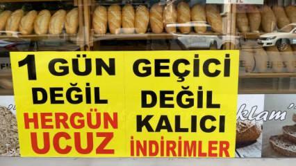 Fırın camına astığı yazıyla, ekmeği 4 TL’ye düşürdü!