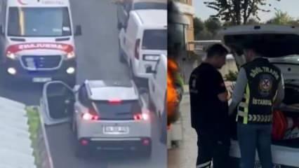 Küçükçekmece'de otomobilden yol isteyen ambulans kamyonet çıktı