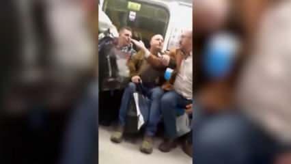 Metrodaki ırkçı saldırı herkesin tepkisini çekti! Şahıs metrodan böyle atıldı