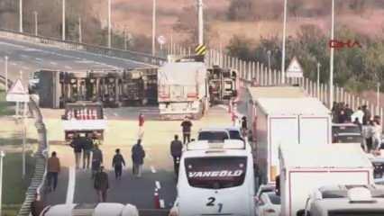 Anadolu Otoyolu'nda TIR devrildi, Ankara istikameti ulaşıma kapalı!