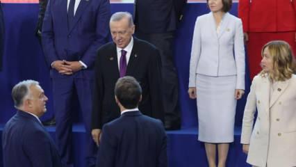 Avrupa'daki zirvede tüm gözler Cumhurbaşkanı Erdoğan'daydı! Macron ile kritik görüşme